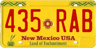 NM license plate 435RAB