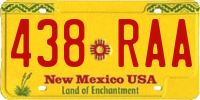 NM license plate 438RAA