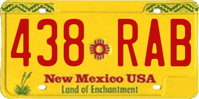 NM license plate 438RAB