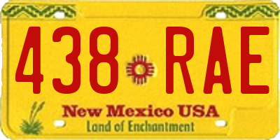 NM license plate 438RAE
