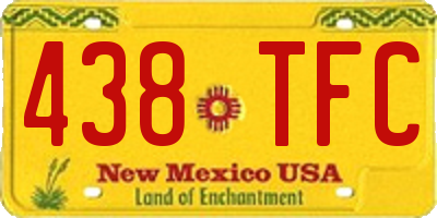 NM license plate 438TFC