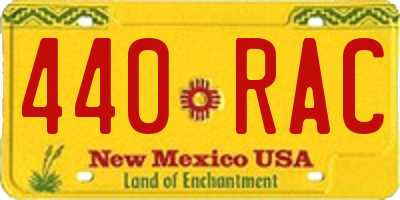 NM license plate 440RAC