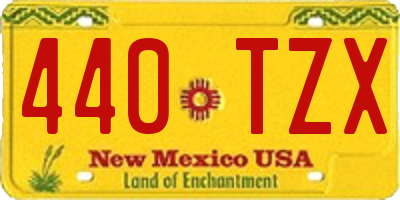 NM license plate 440TZX