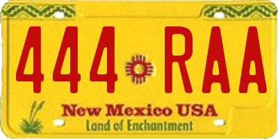 NM license plate 444RAA