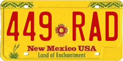 NM license plate 449RAD