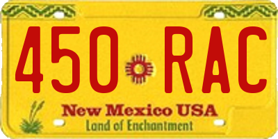 NM license plate 450RAC