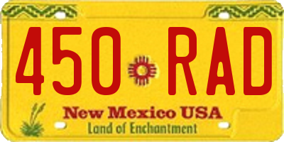 NM license plate 450RAD