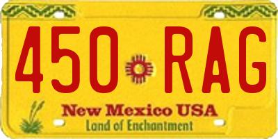 NM license plate 450RAG