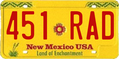 NM license plate 451RAD