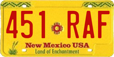NM license plate 451RAF