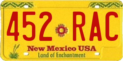 NM license plate 452RAC