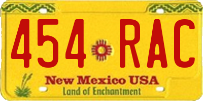 NM license plate 454RAC