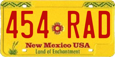 NM license plate 454RAD