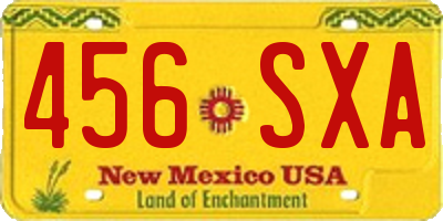 NM license plate 456SXA