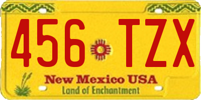 NM license plate 456TZX