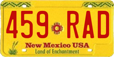 NM license plate 459RAD