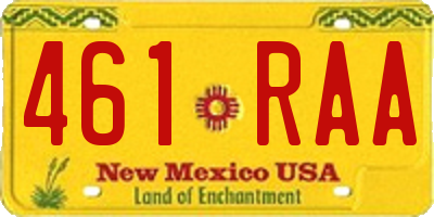 NM license plate 461RAA