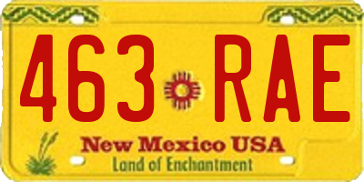 NM license plate 463RAE