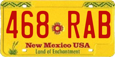 NM license plate 468RAB