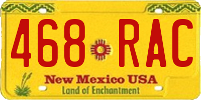 NM license plate 468RAC