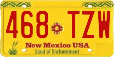 NM license plate 468TZW