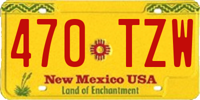 NM license plate 470TZW