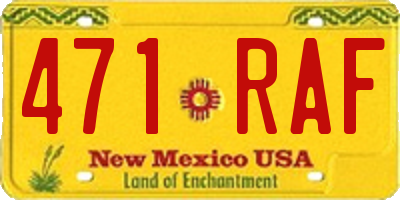 NM license plate 471RAF