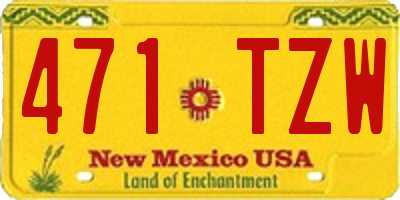 NM license plate 471TZW