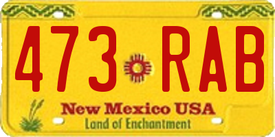 NM license plate 473RAB