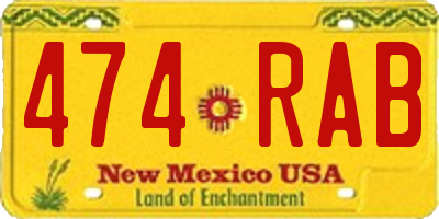 NM license plate 474RAB