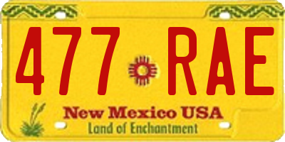 NM license plate 477RAE
