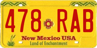 NM license plate 478RAB