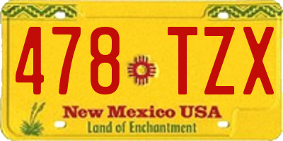 NM license plate 478TZX