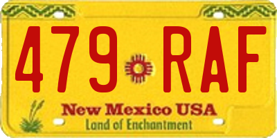 NM license plate 479RAF