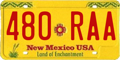 NM license plate 480RAA