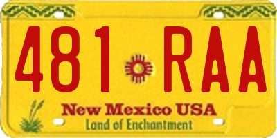 NM license plate 481RAA