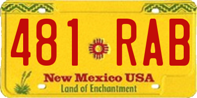 NM license plate 481RAB