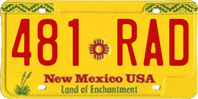 NM license plate 481RAD