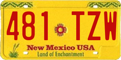 NM license plate 481TZW