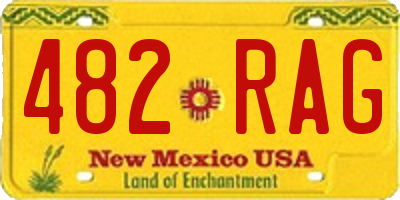 NM license plate 482RAG