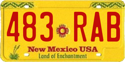 NM license plate 483RAB