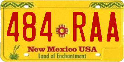NM license plate 484RAA