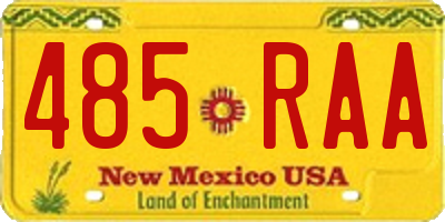 NM license plate 485RAA