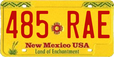 NM license plate 485RAE