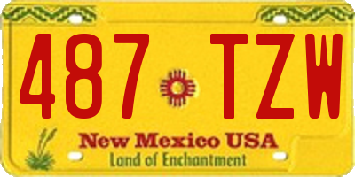 NM license plate 487TZW