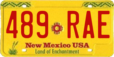 NM license plate 489RAE