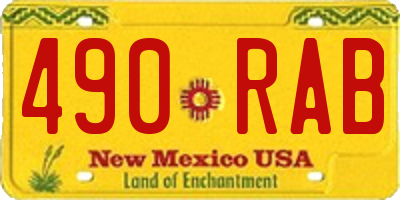 NM license plate 490RAB