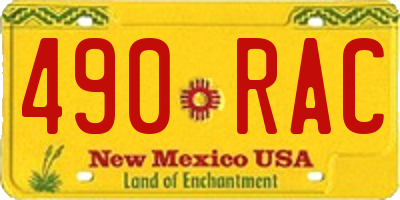 NM license plate 490RAC