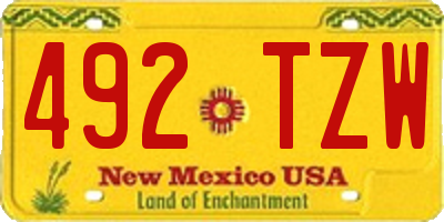 NM license plate 492TZW