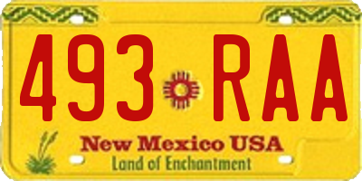 NM license plate 493RAA